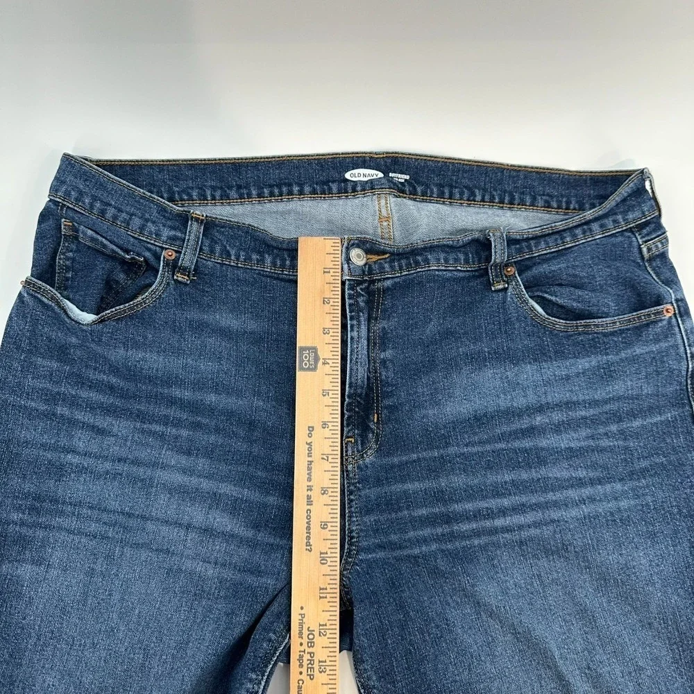 Old Navy Jeans Womens 18‎ Blue Denim Boyfriend Mid-Rise Frayed Hem 5-Pockets